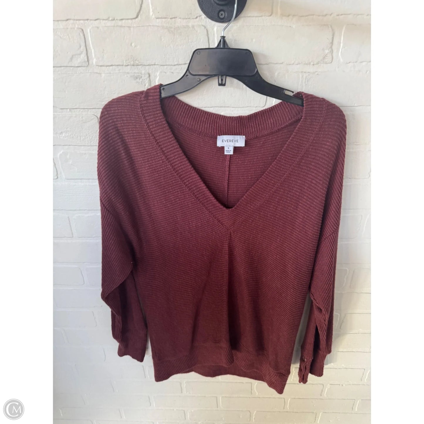 Top Long Sleeve By Evereve In Brown, Size: S