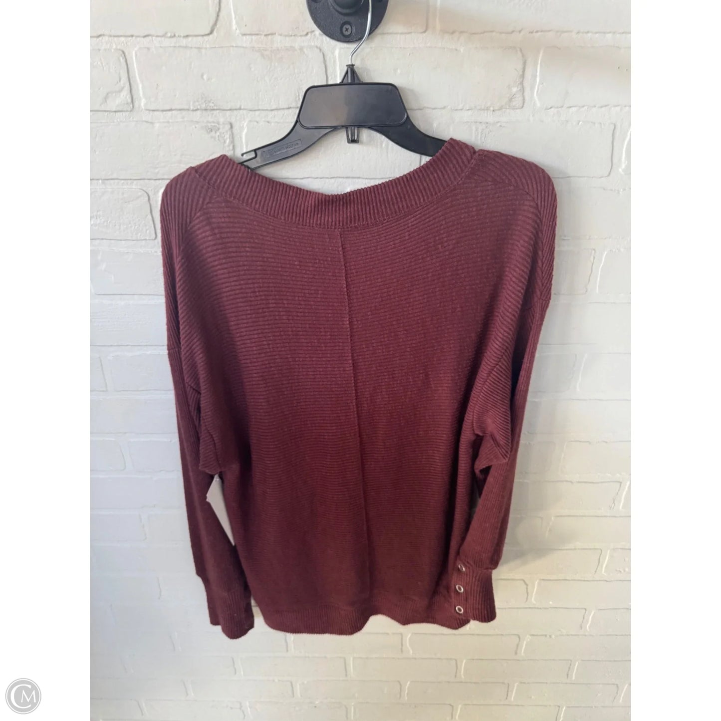 Top Long Sleeve By Evereve In Brown, Size: S