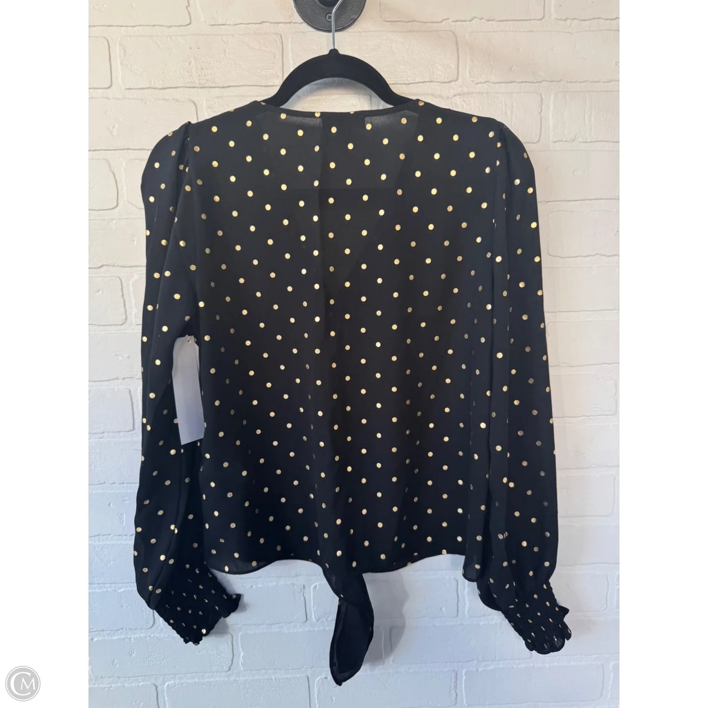 Top Long Sleeve By Express In Black & Gold, Size: S
