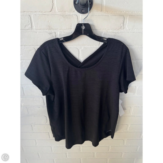 Athletic Top Short Sleeve By Eddie Bauer In Black, Size: L