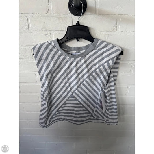 Top Sleeveless By Evereve In Grey & White, Size: Xl