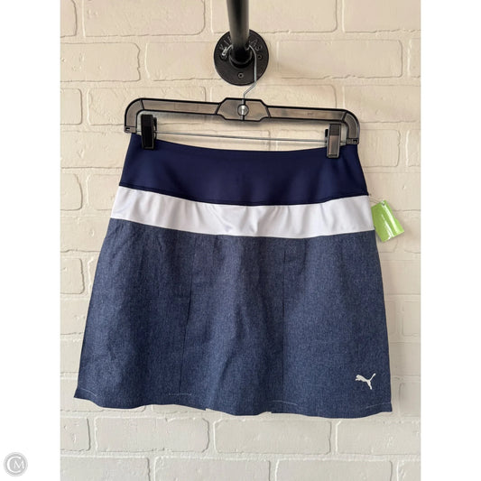 Athletic Skort By Puma In Blue & White, Size: 4