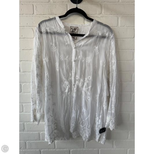 Top Long Sleeve Designer By Johnny Was In White, Size: Xl