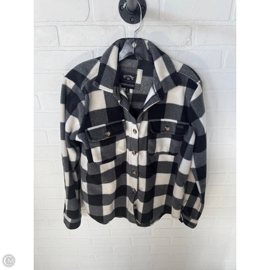 Jacket Fleece By Billabong In Black & Cream, Size: M