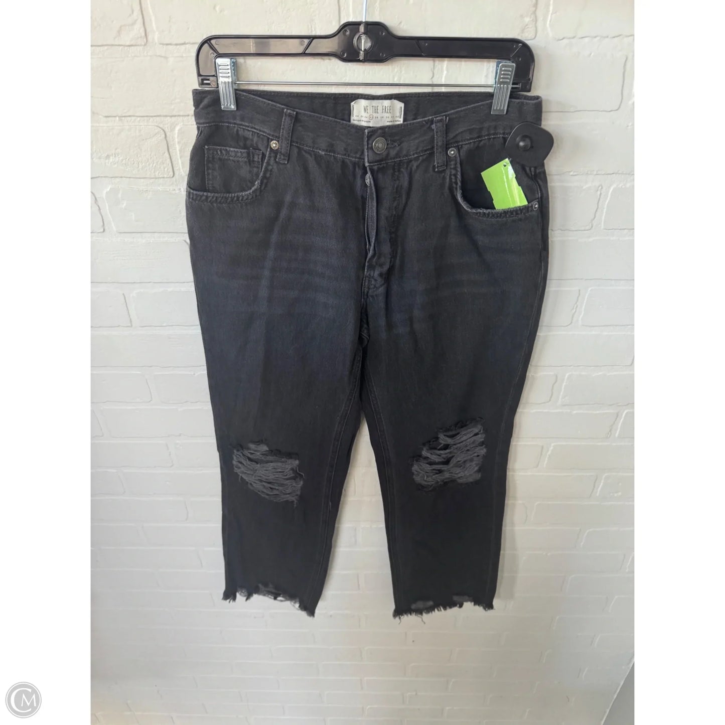 Jeans Straight By We The Free In Black Denim, Size: 4