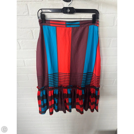 Skirt Midi By Eva Franco In Brown & Orange, Size: 8