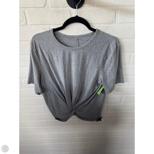 Athletic Top Short Sleeve By Lululemon In Grey, Size: S