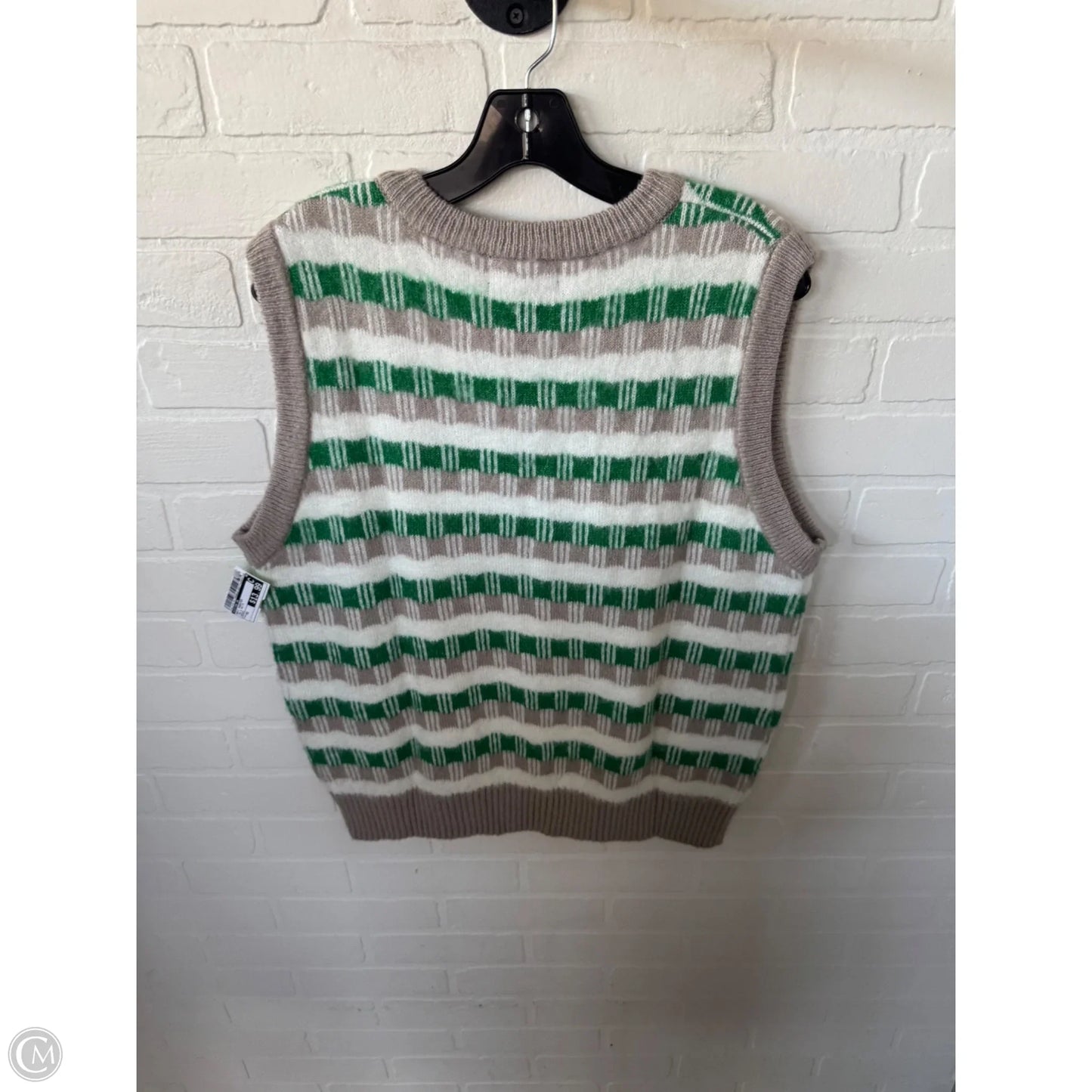 Vest Sweater By Cotton On In Tan & White, Size: Xs