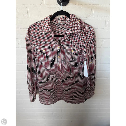 Top Long Sleeve Designer By Tory Burch In Blue & Orange, Size: M