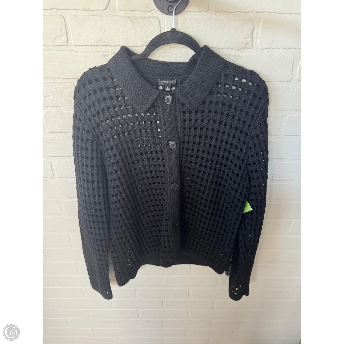 Sweater Cardigan By Talbots In Black, Size: L