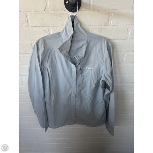 Athletic Top Long Sleeve Collar By Columbia In Grey, Size: M
