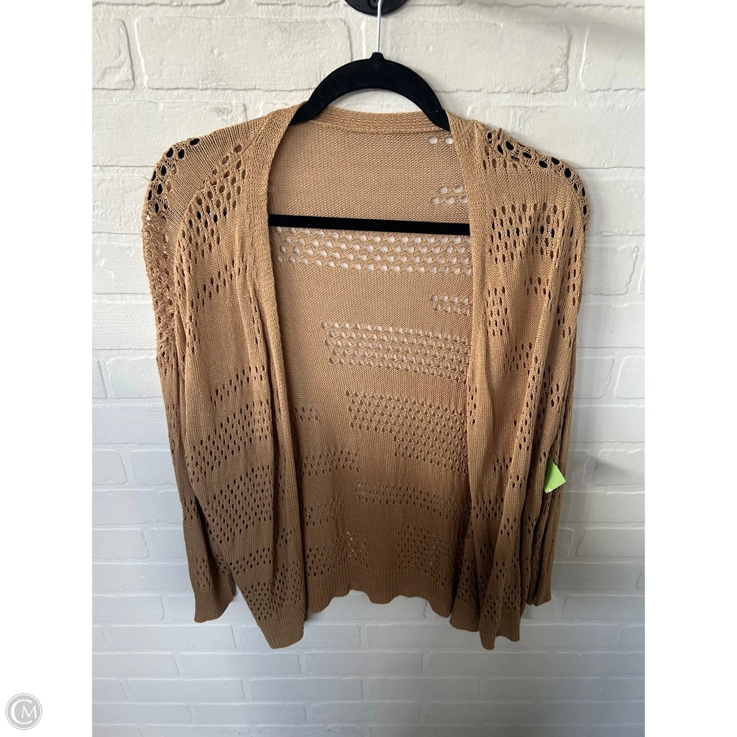Sweater Cardigan By Clothes Mentor In Tan, Size: L