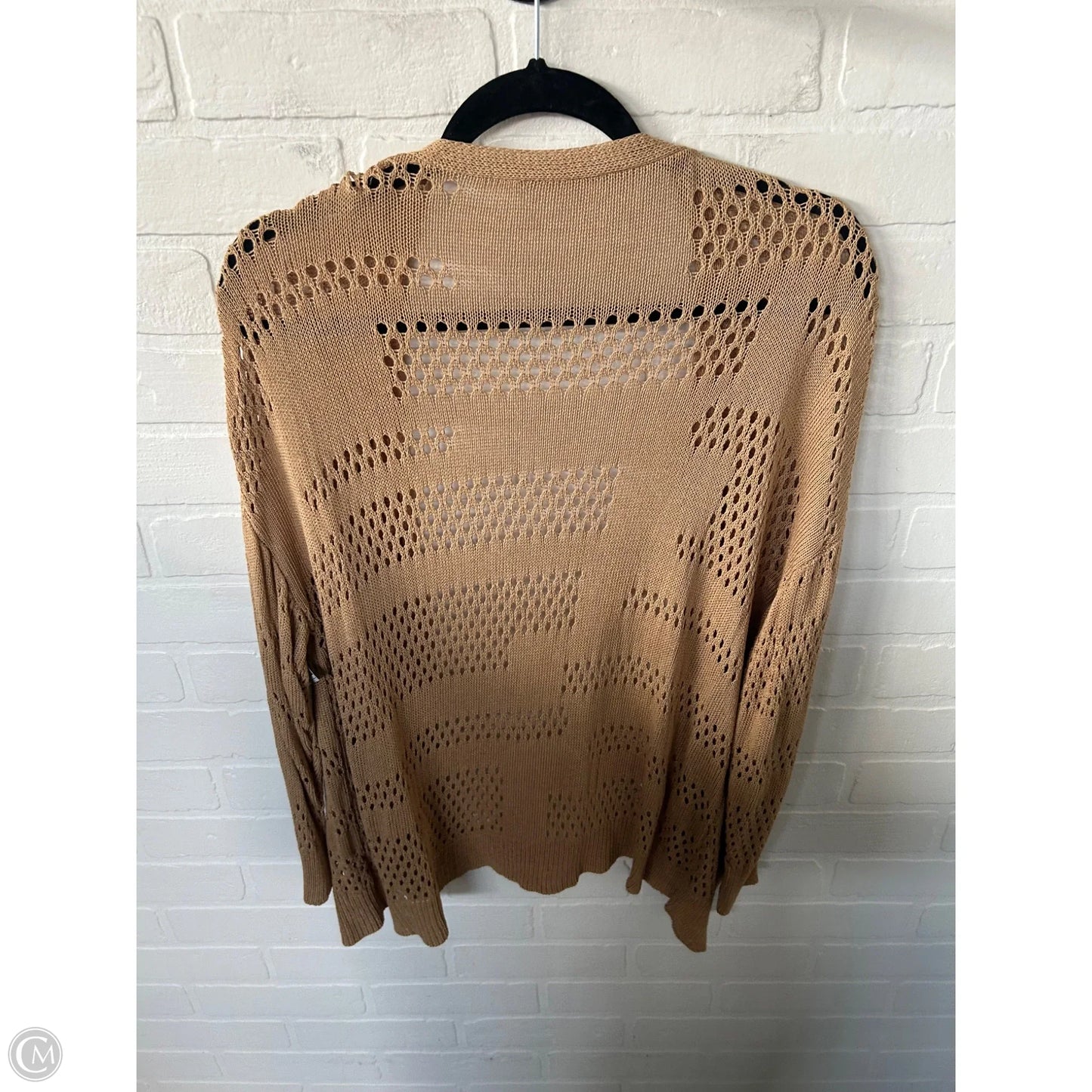 Sweater Cardigan By Clothes Mentor In Tan, Size: L