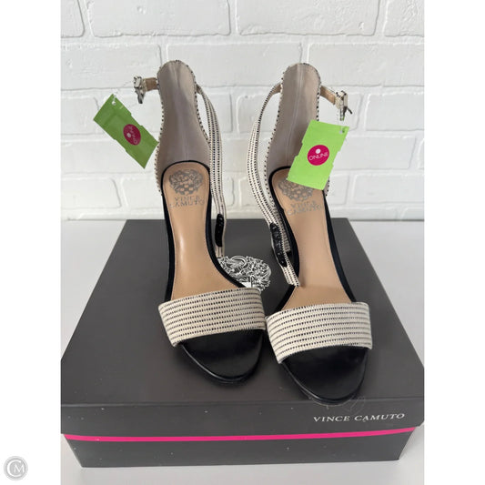 Sandals Heels Block By Vince Camuto In Black & Cream, Size: 6.5
