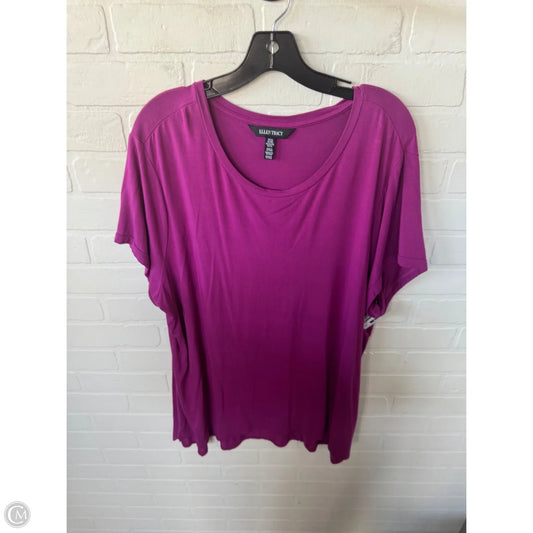 Top Short Sleeve Basic By Ellen Tracy In Purple, Size: Xxl