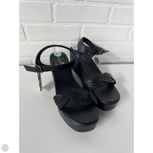 Sandals Heels Wedge By Esprit In Black, Size: 8.5