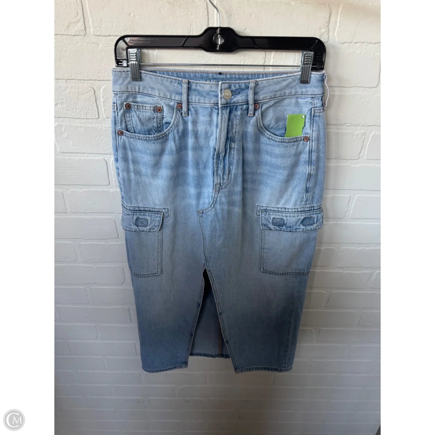 Skirt Midi By American Eagle In Blue Denim, Size: 2