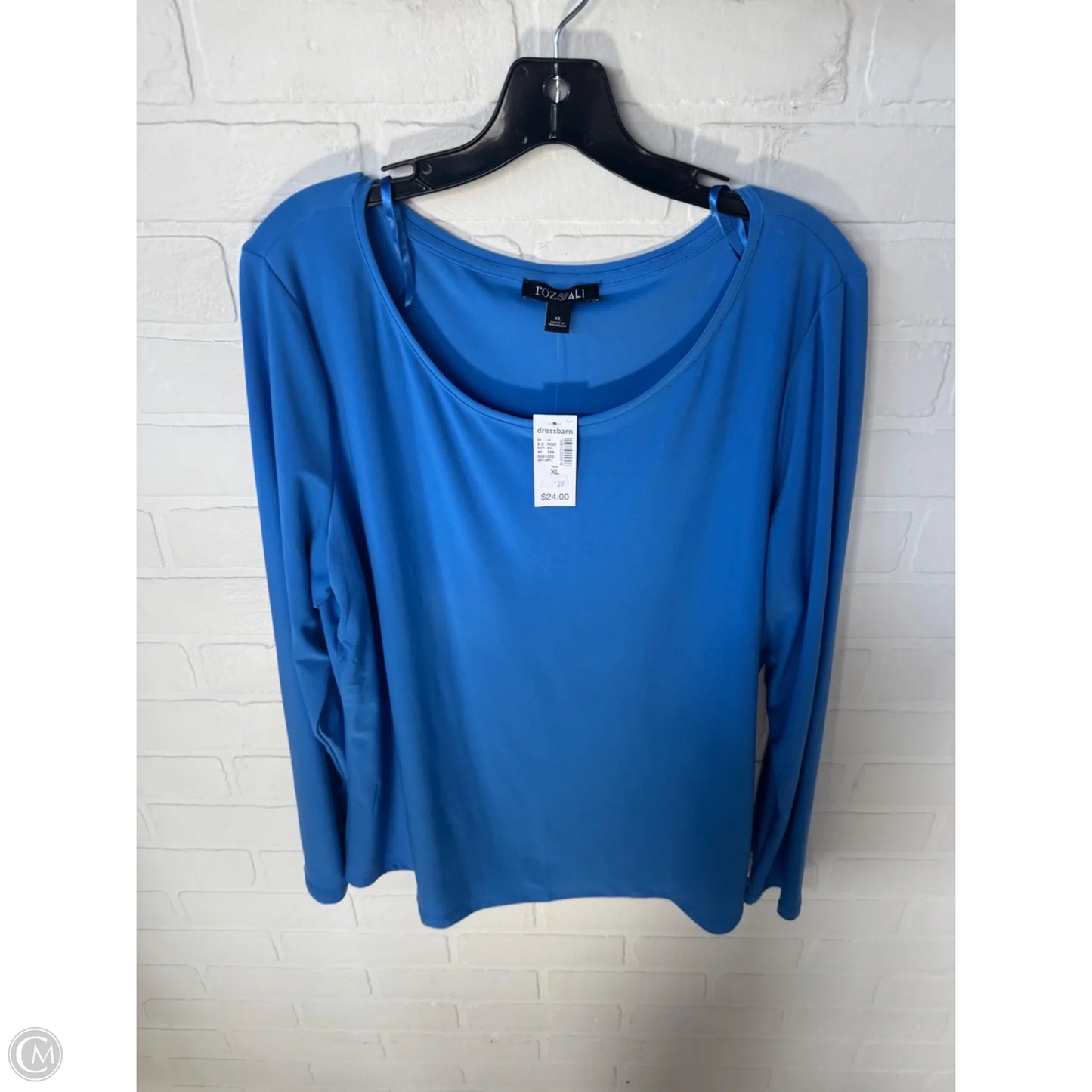 Top Long Sleeve Basic By Roz And Ali In Blue, Size: Xl