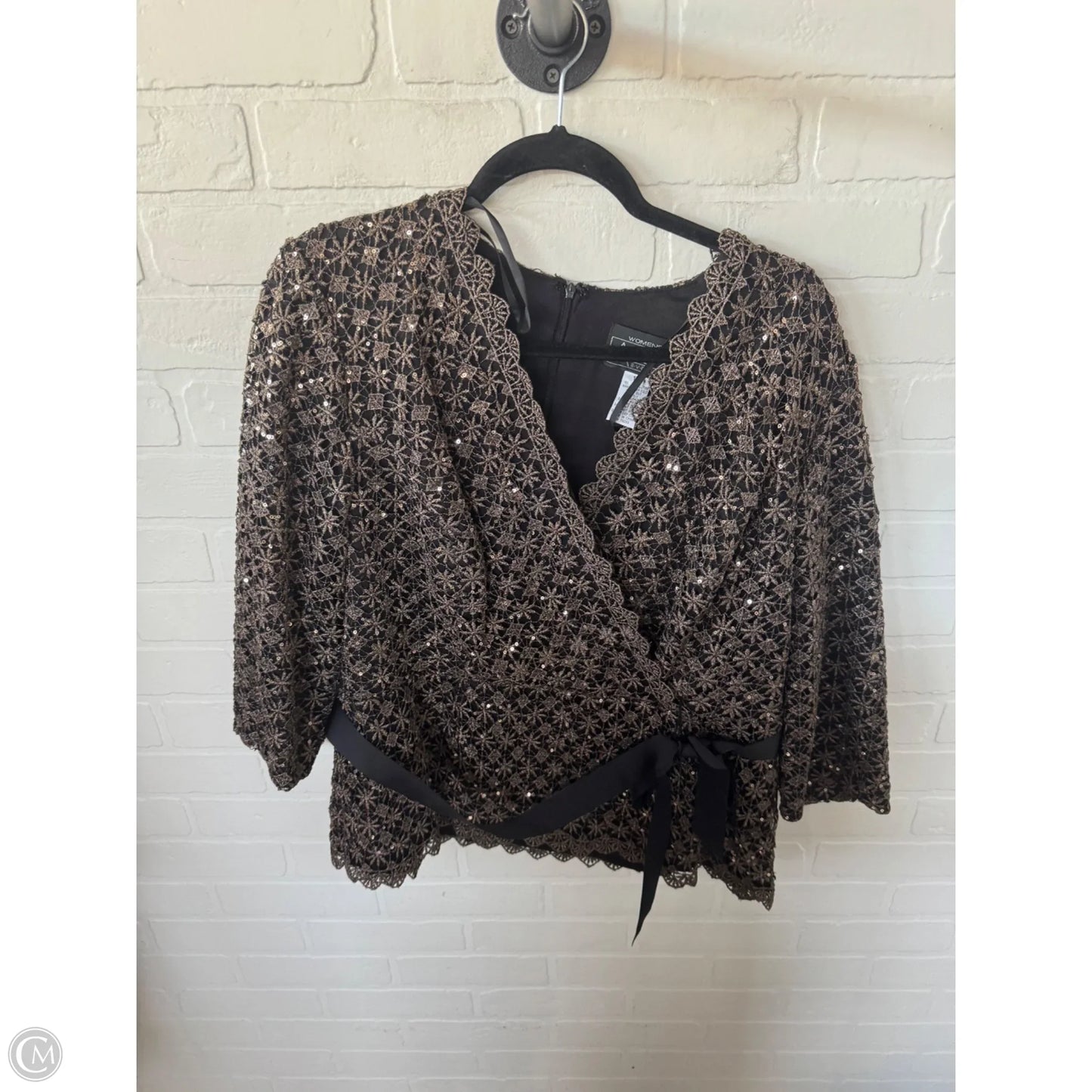 Blazer By Alex Evenings In Black & Brown, Size: 1x