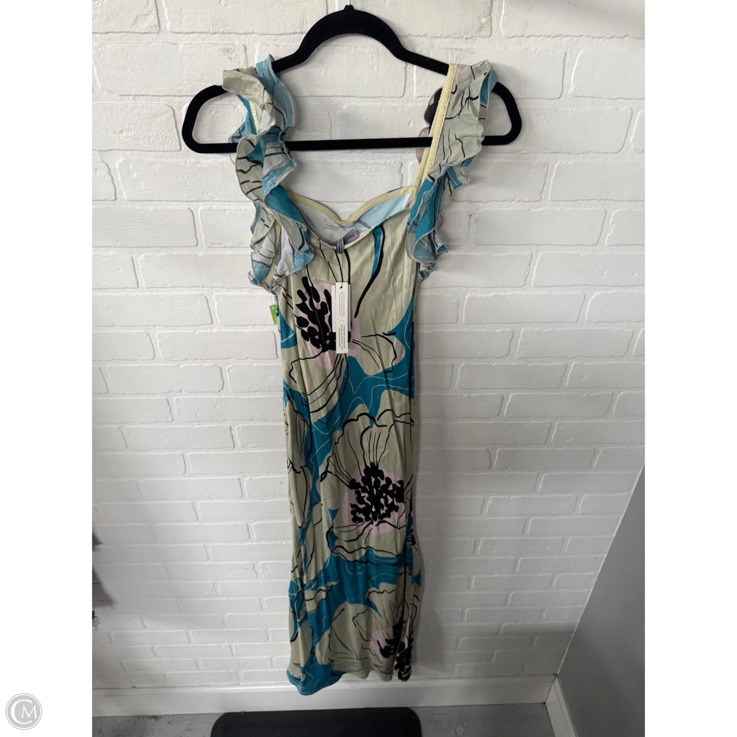 Dress Casual Midi By Conditions Apply In Blue & Tan, Size: S