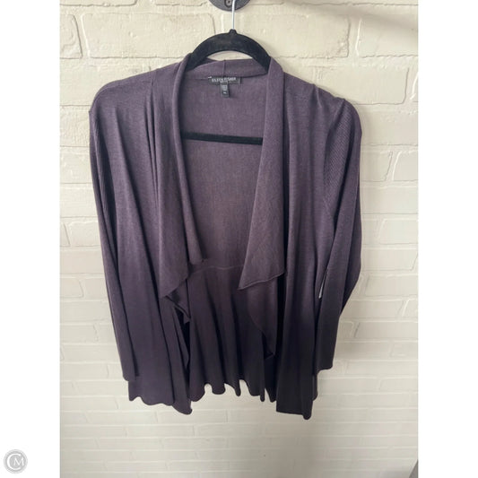Sweater Cardigan By Eileen Fisher In Purple, Size: Lp