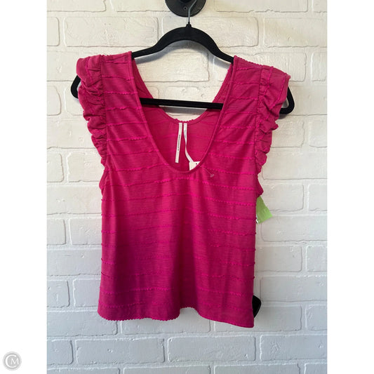 Top Short Sleeve By Anthropologie In Pink, Size: S