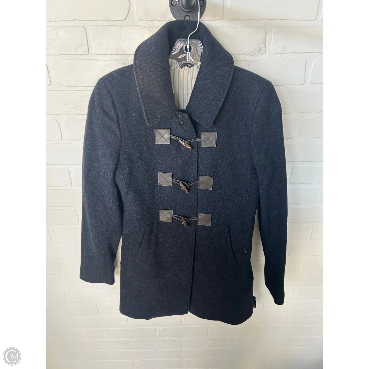 Coat Peacoat By Brooks Brothers In Blue, Size: Xs