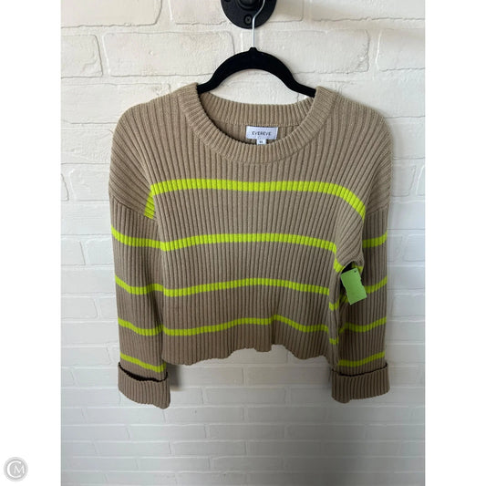Sweater By Evereve In Green & Tan, Size: S