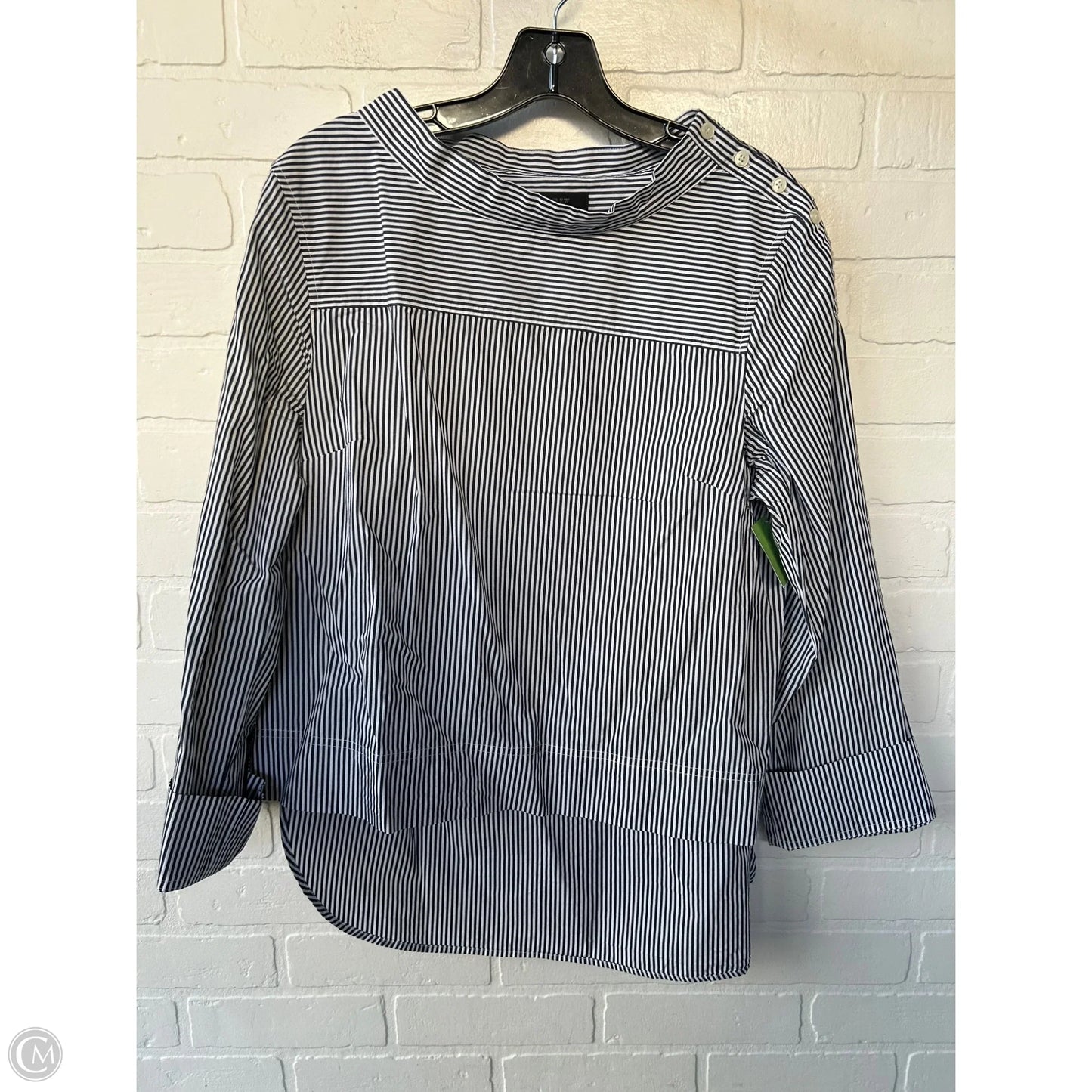 Top 3/4 Sleeve By J. Crew In Black & White, Size: M