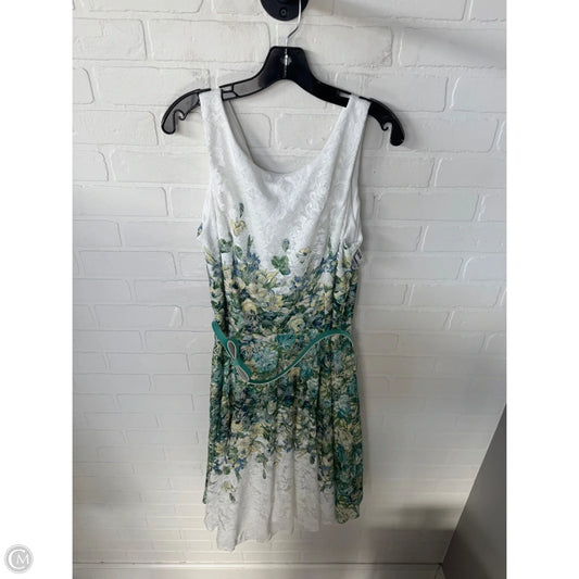 Dress Party Short By Roz And Ali In Green & White, Size: Xl