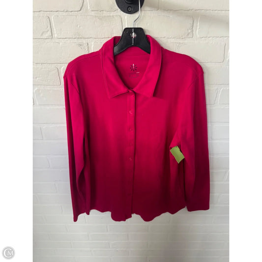 Top Long Sleeve By Isaac Mizrahi Live Qvc In Pink, Size: L