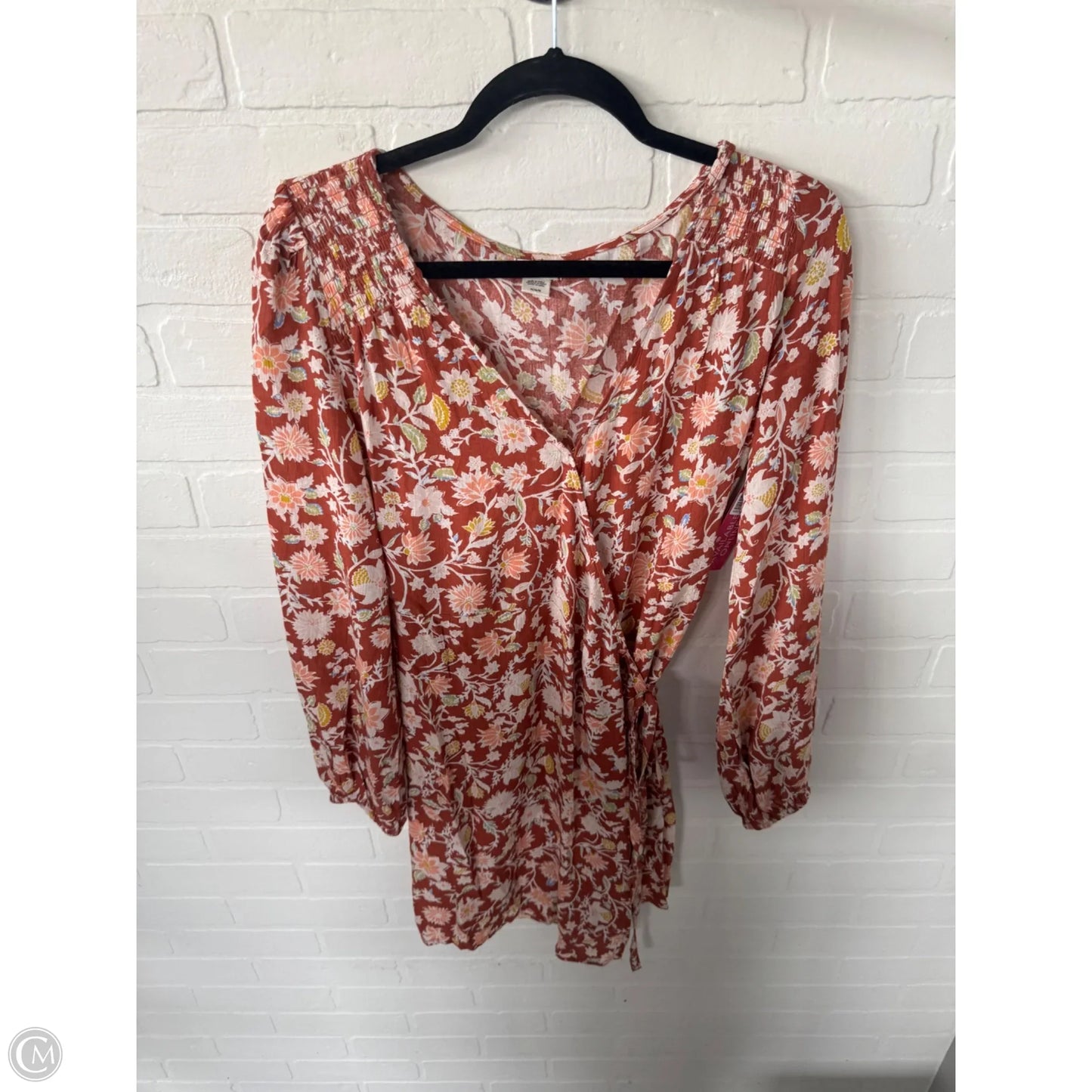 Dress Casual Short By Billabong In Orange & White, Size: M
