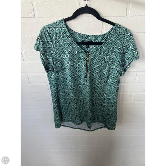 Top Short Sleeve By Roz And Ali In Black & Green, Size: M