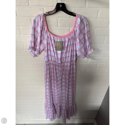 Dress Casual Maxi By Clothes Mentor In Pink & White, Size: L