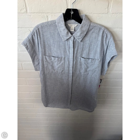 Top Short Sleeve By Caslon In Blue & White, Size: S