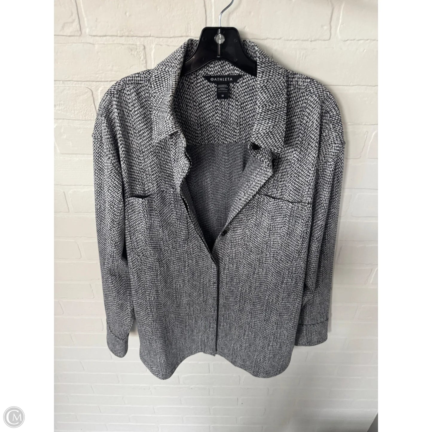 Jacket Shirt By Athleta In Black & Grey, Size: M