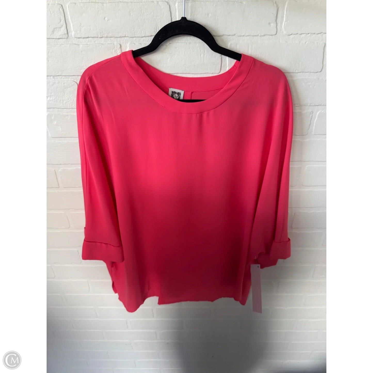 Top Short Sleeve By Anne Klein In Pink, Size: L