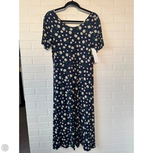 Dress Casual Midi By Draper James In Blue & Tan, Size: M