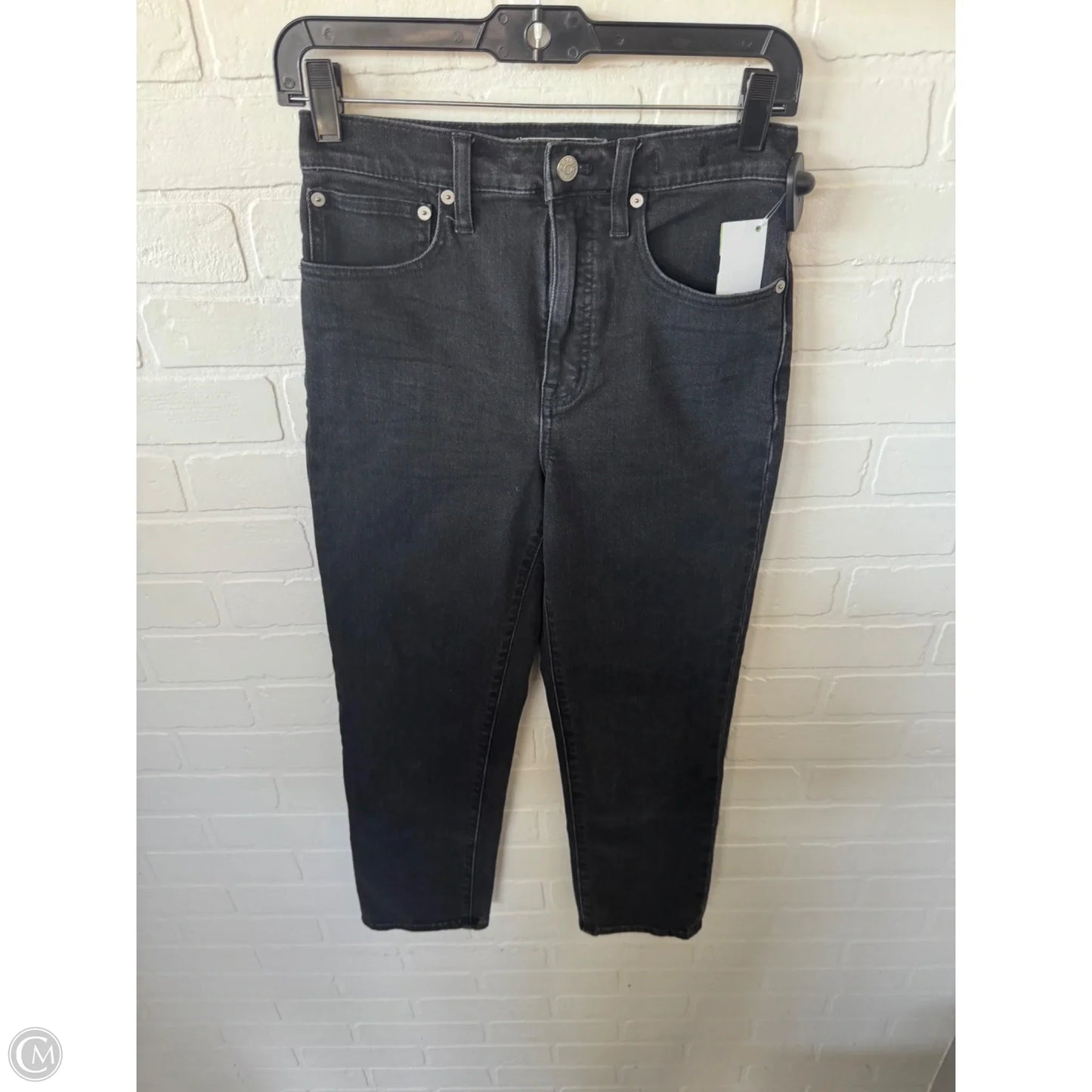 Jeans Straight By Madewell In Black Denim, Size: 0