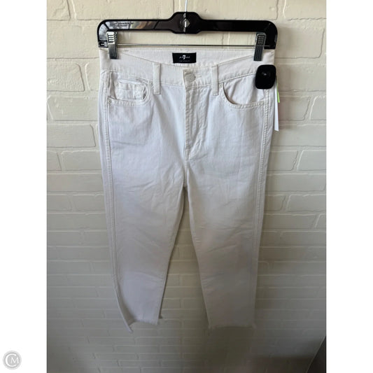 Jeans Cropped By 7 For All Mankind In White Denim, Size: 2