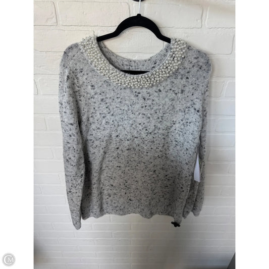 Sweater Designer By Karl Lagerfeld In Grey & White, Size: Xl