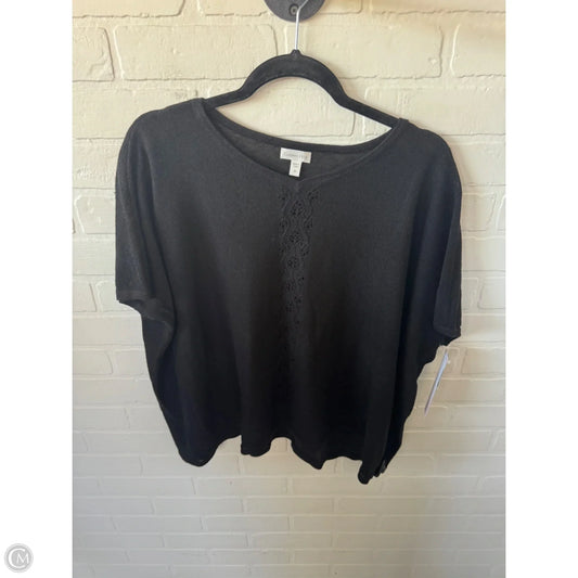 Sweater Short Sleeve By Garnet Hill In Black, Size: M