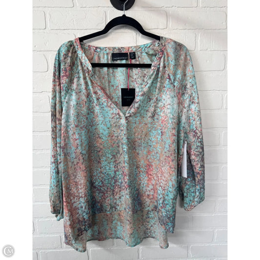 Top 3/4 Sleeve By Cynthia Rowley In Blue & Orange, Size: Xl