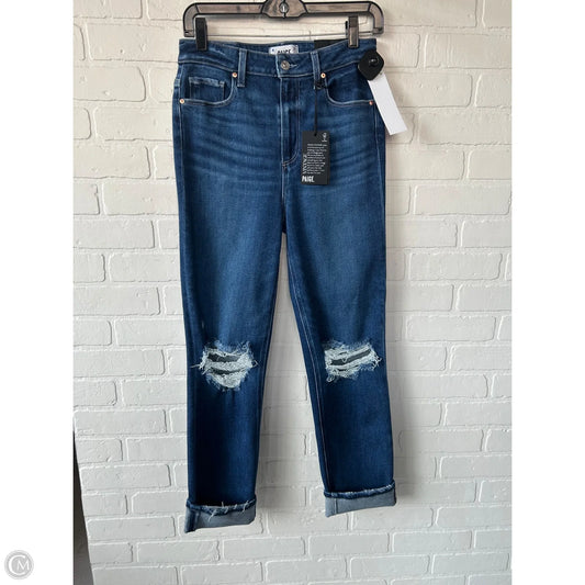 Jeans Straight By Paige In Blue Denim, Size: 4