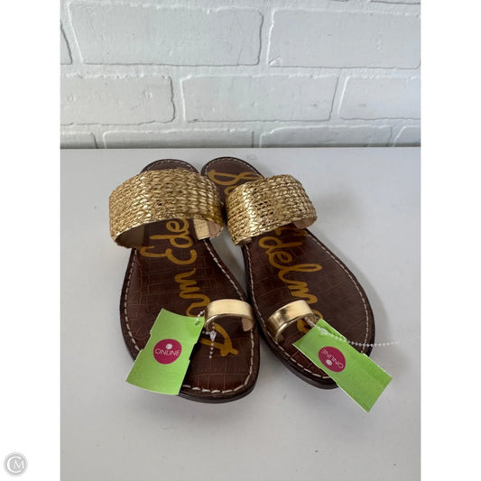 Sandals Flats By Sam Edelman In Brown & Gold, Size: 9