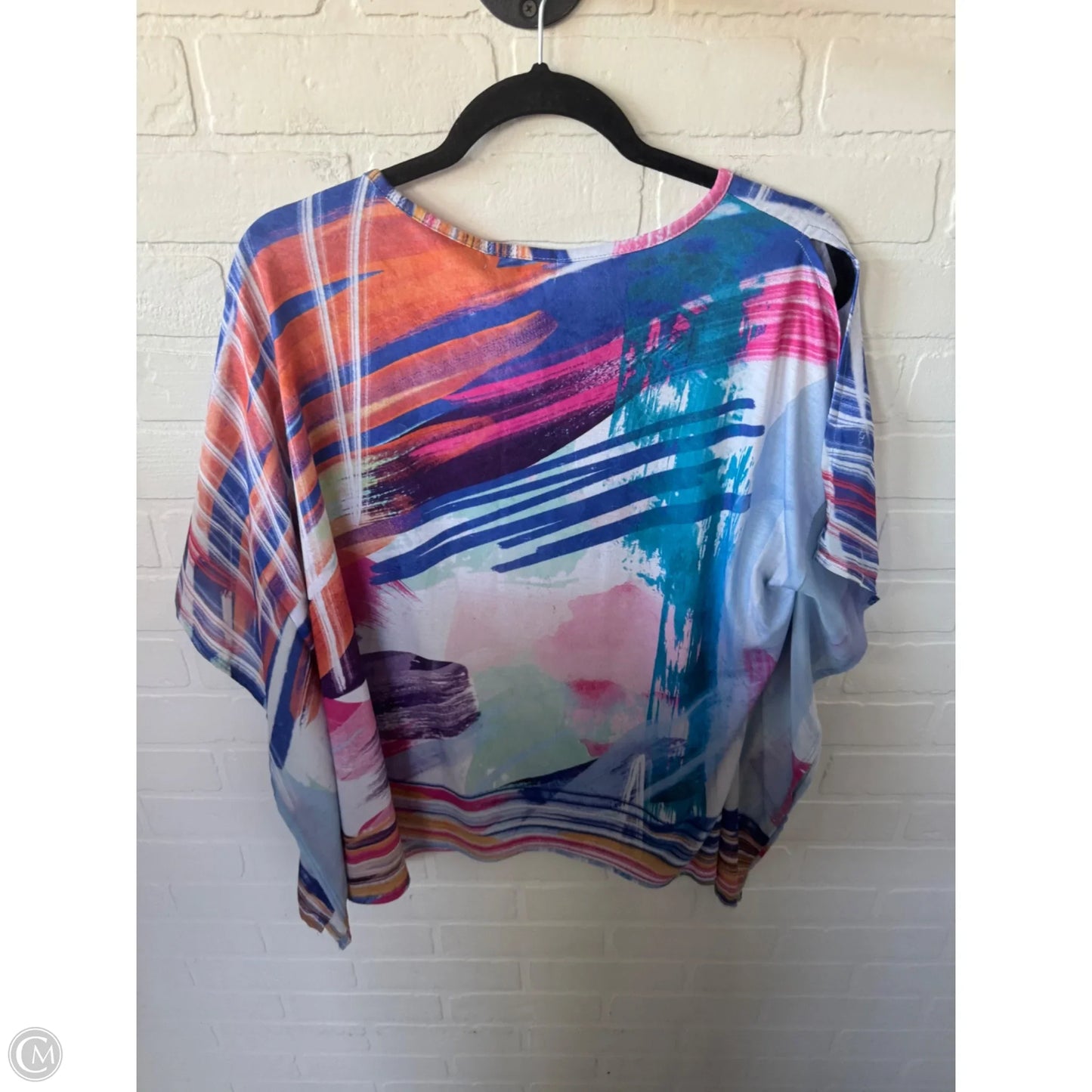 Top Short Sleeve By Christopher And Banks In Blue & Pink, Size: Xlp
