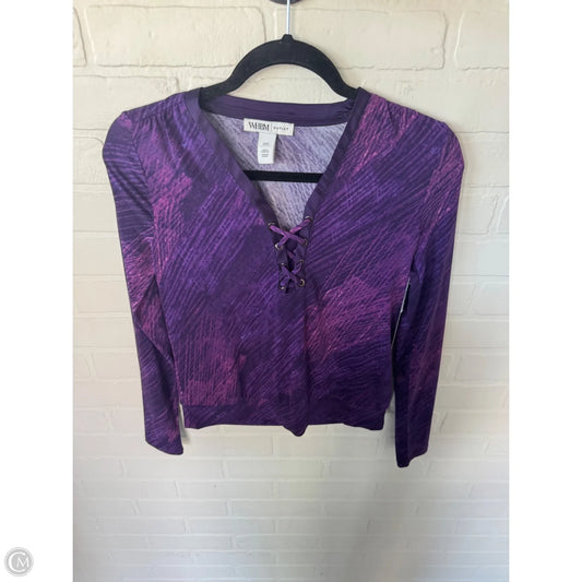 Top Long Sleeve By White House Black Market In Purple, Size: Xxs