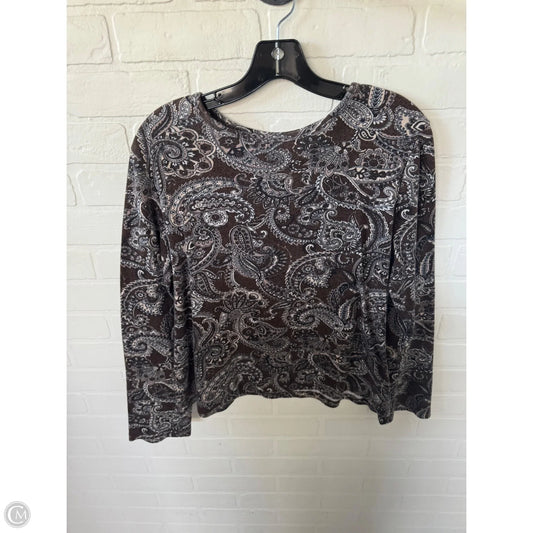 Top Long Sleeve Basic By St Johns Bay In Brown & Tan, Size: Xl