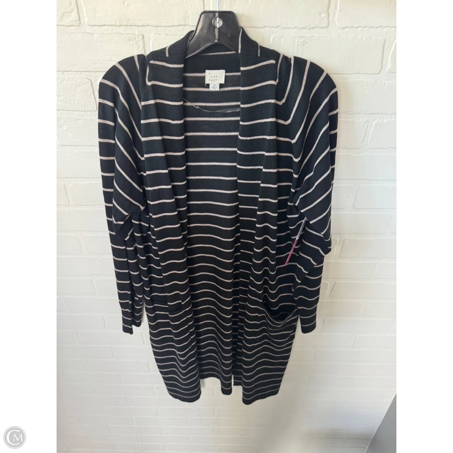 Sweater Cardigan By A New Day In Black & Brown, Size: M