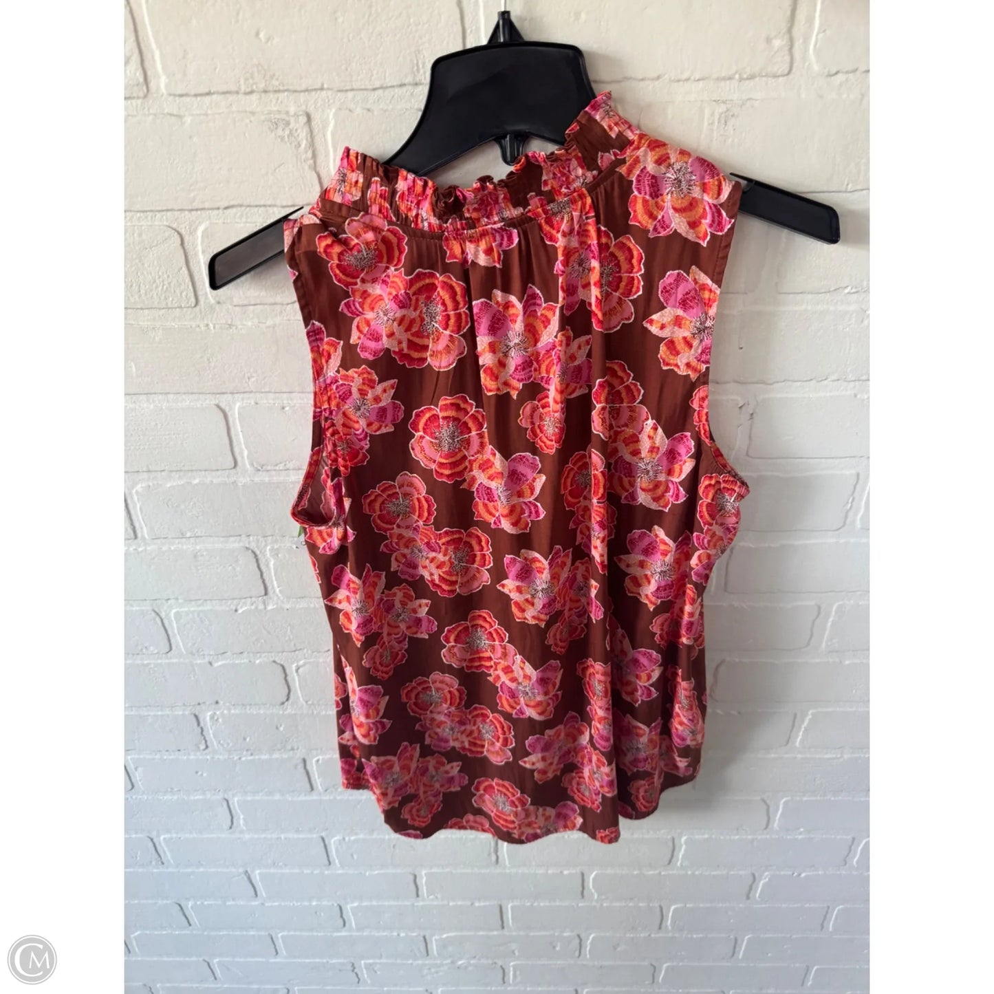 Top Sleeveless By Loft In Brown & Orange, Size: M